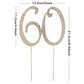 Honbay Cake Topper Premium Sparkly Crystal Rhinestones for 60th Birthday or Anniversary Party, 1 Count, 60 Gold