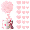 60 PCS Edible Heart Cupcake Toppers Sweet Love Valentine's Day Cake Decorations Edible Heart Cupcake Picks for Valentine's Day W
