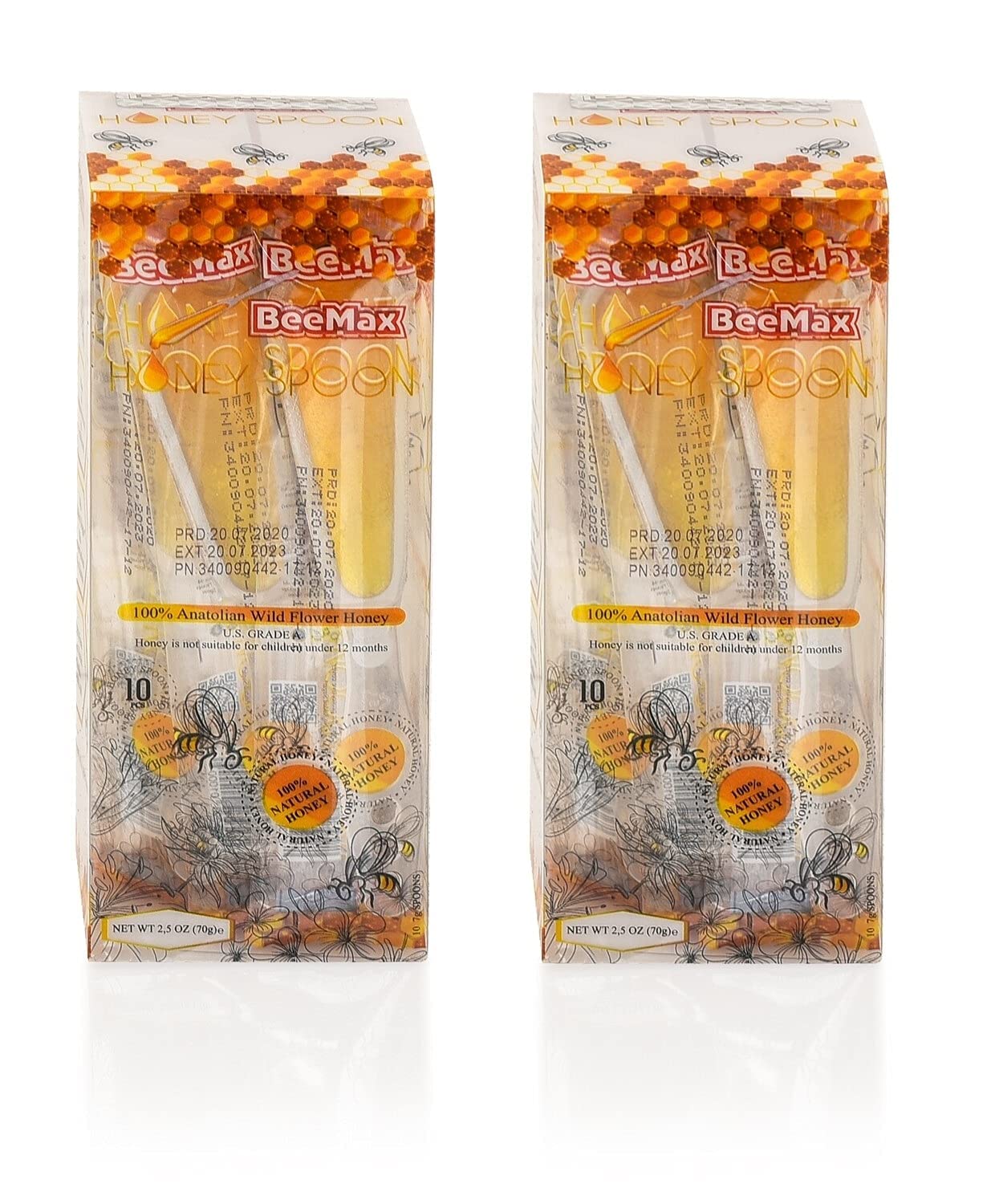 Beemax Raw Honey Filled Spoon 20 Pcs