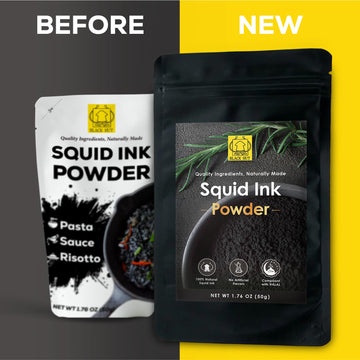 Black Hut Squid Ink Powder, Food Coloring For Rice Noodles Pasta Spaghetti Risotto, Nero Di Seppia, Tinta De Sepia, Halal Certif