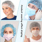 Disposable Bouffant Caps 100 Pcs,21Inches Hair Net, Elastic Dust Cap For Food Service, Kitchen Head Cover (Blue)