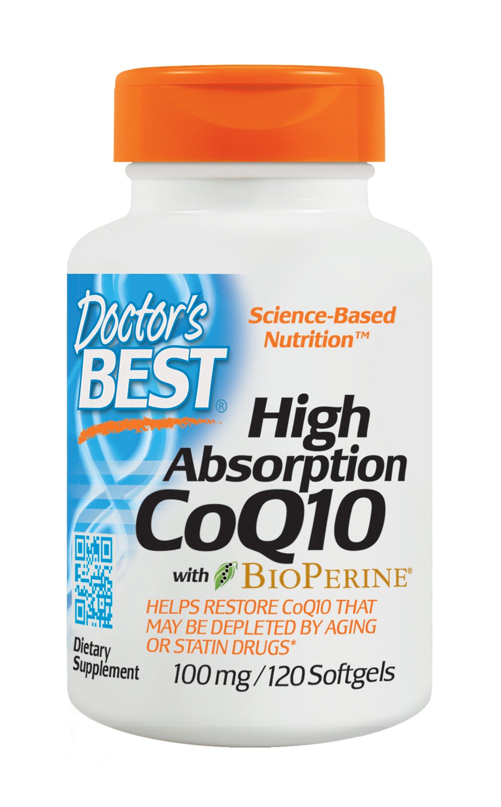 Doctors Best High Absorption CoQ10 with BioPerine, Gluten Free, Naturally Fermented, Heart Health, Energy Production,100 mg, 12