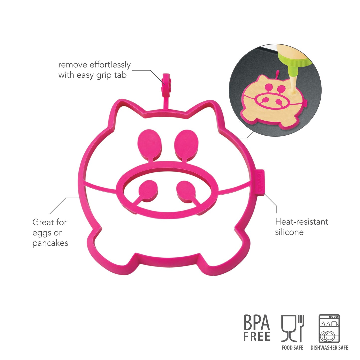 Tovolo Breakfast Shaper, Pig, Pink