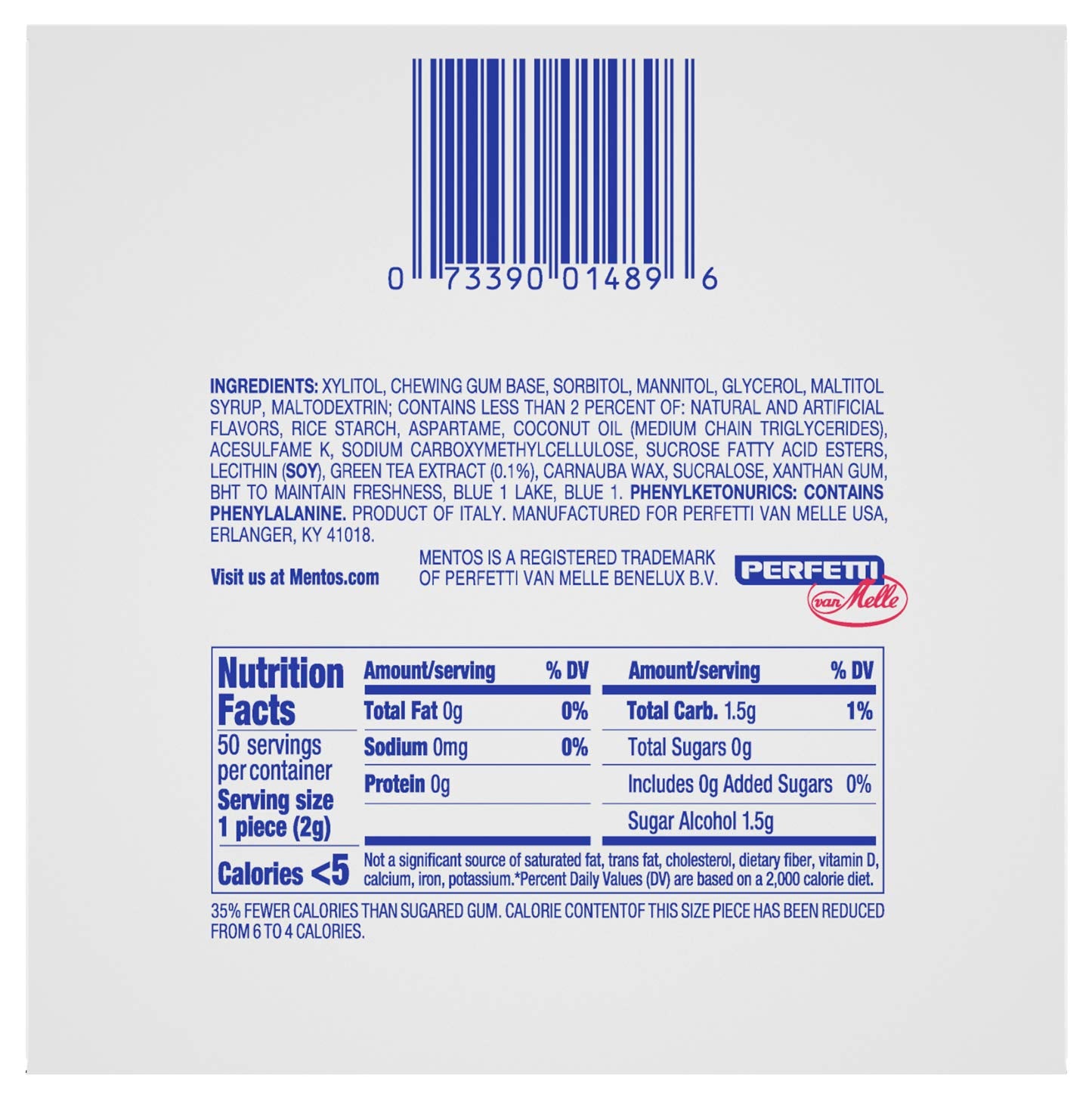 Mentos Sugar-Free Chewing Gum  Fresh Mint Flavor  Winter Edition Snowman Bottle  Holiday Stocking Stuffer  Secret Santa  50 Count (Pack of 4)