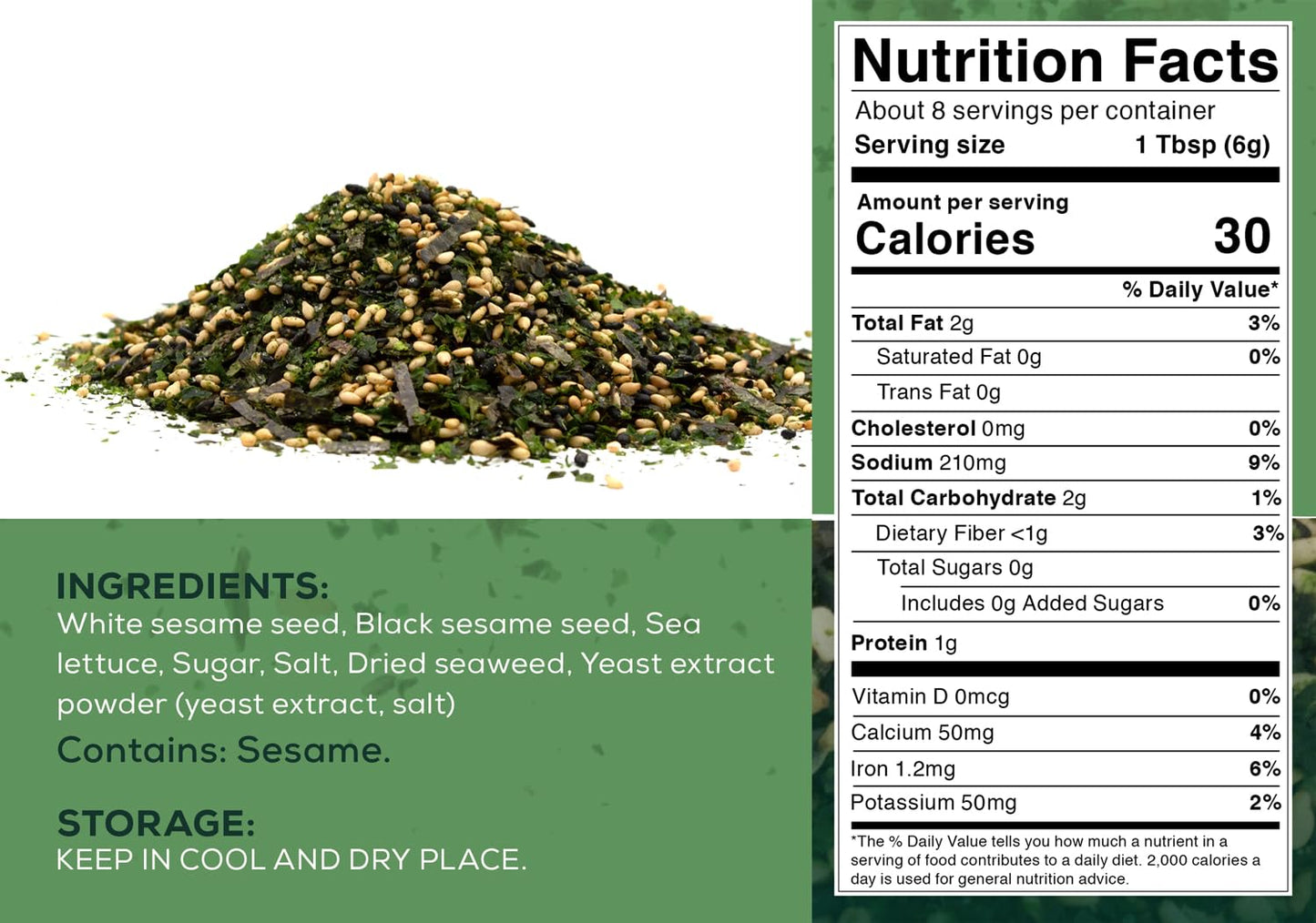 Snackathon Furikake Rice Seasoning, Japanese Spices Topper For Rice Ball, Salad, Stir Fried Vegetables (Pack Of 1, Nori Komi)