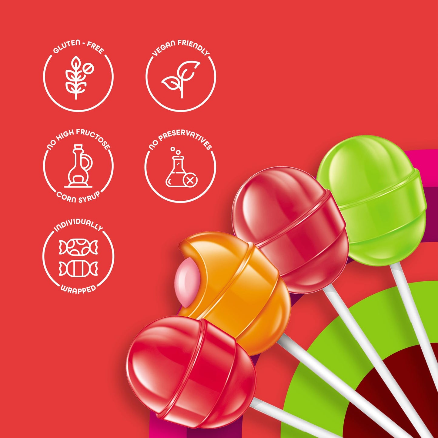 Colombina Bon Bon Bum Lollipops w/Bubble Gum Center, Assorted Flavors, Individually Wrapped, Ideal for Party Favors and Gifts, 1