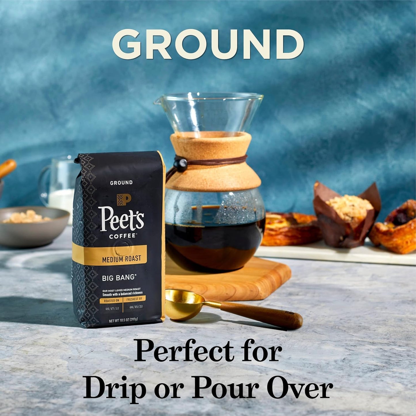 Peet s Coffee, Medium Roast Ground Coffee - Caf   Domingo 63 Ounces (6 Bags of 10.5 Ounces)