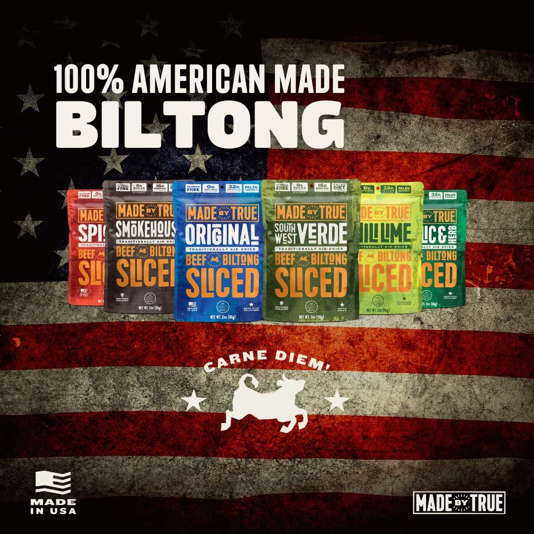 Made By True Beef Sliced Bites Ultimate Variety (2 Ounce, Pack Of 5) - All Natural, Zero-Sugar True Jerky Biltong - High Protein