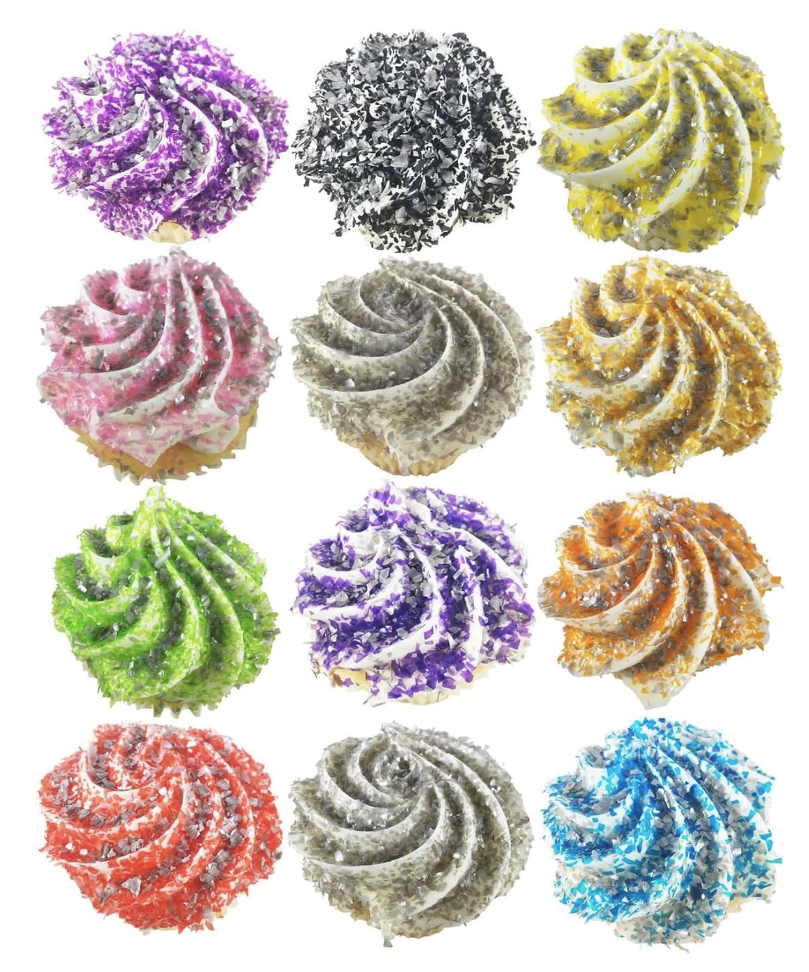 Hobbyland Edible Glittery Flakes (Orange Glitter Flakes, 1/4 oz)