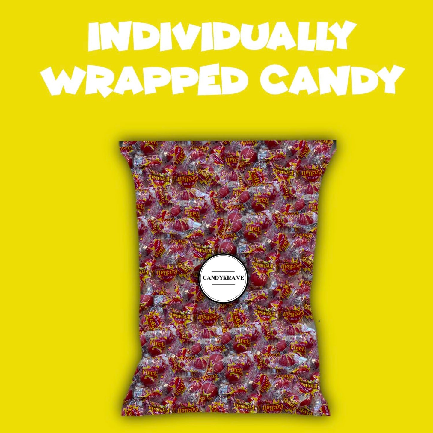 CandyKrave Atomic Fireballs Candy in Bulk - 1 LB Cinnamon Flavored Fire Balls Hard Candy - Jawbreakers Candy Individually Wrappe