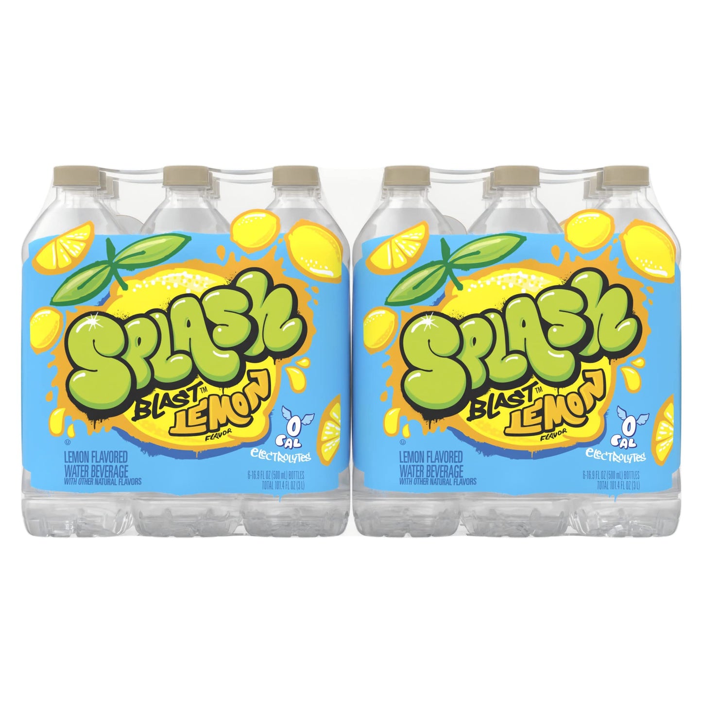SPLASH BLAST Splash Refresher Lemon Flavor Water Beverage, 16.9 Fl Oz Bottles, 24 Count