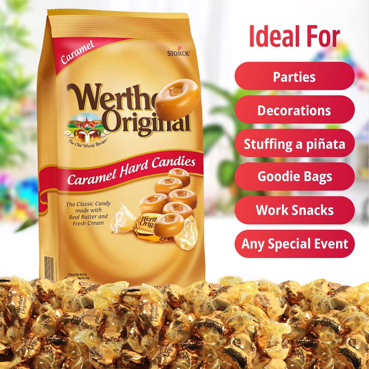 Original Caramel Hard Candy  2.4Lbs Pack of Carmels Candy  Ideal for Sharing  Snacking  Parties and Gifting