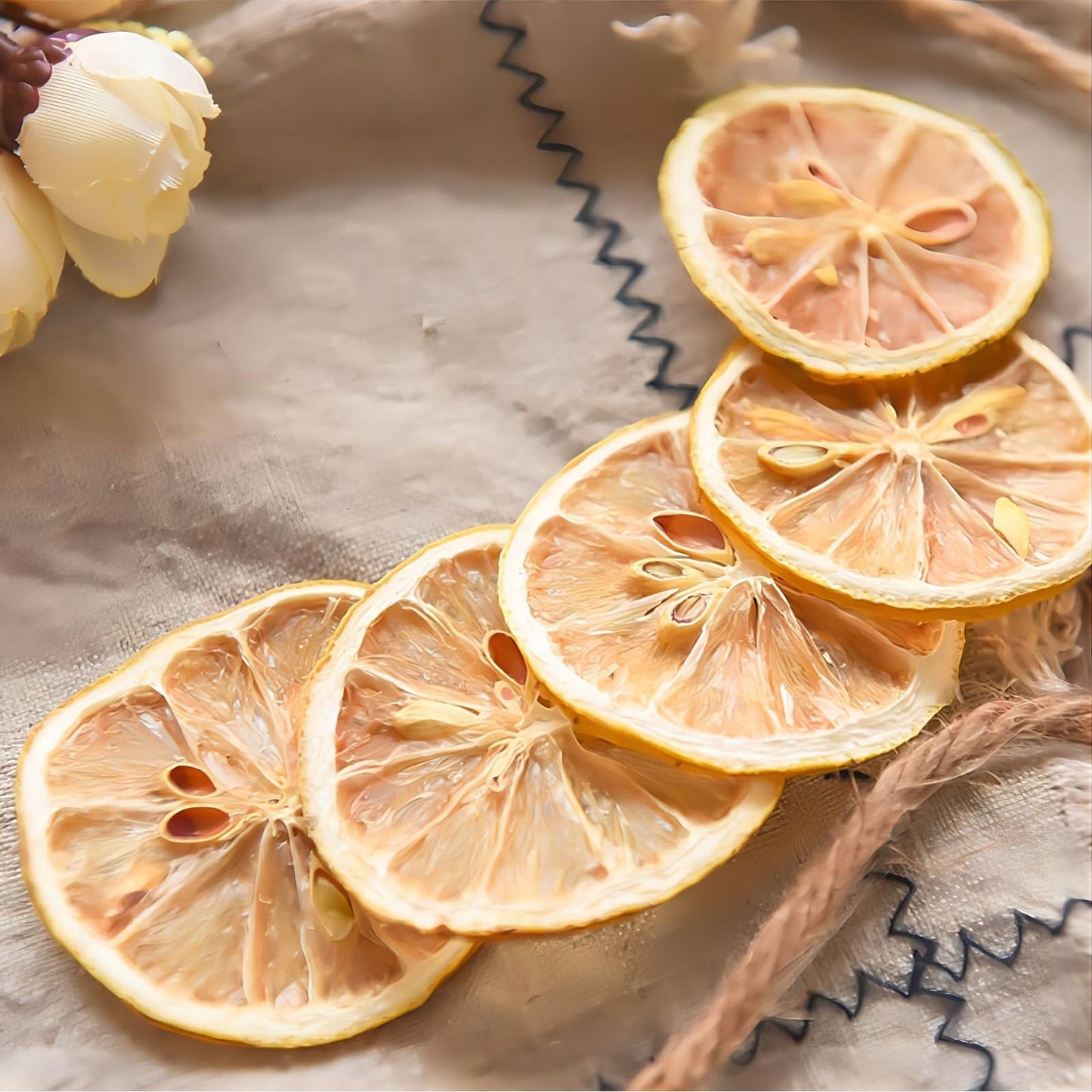 JTEDZI Dried Lemon Slices, Dehydrated for Cocktail Garnish, 17.63oz/500g, Vegan & Kosher