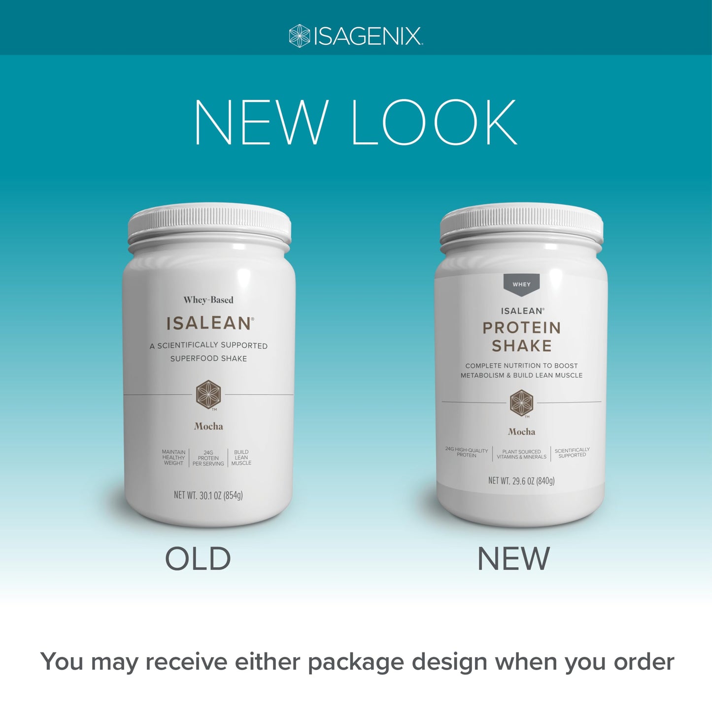 Isagenix IsaLean Protein Shake - Meal Replacement - 24 Vitamins & Minerals - 29.6 oz Canister - Mocha Flavor