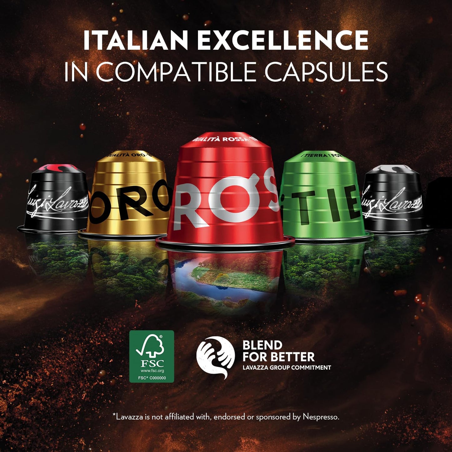 Lavazza Qualita Oro Nespresso compact pieces, 100% Arabica, Intensity 8, Light Roast, 100 Count (10 Packs of 10)