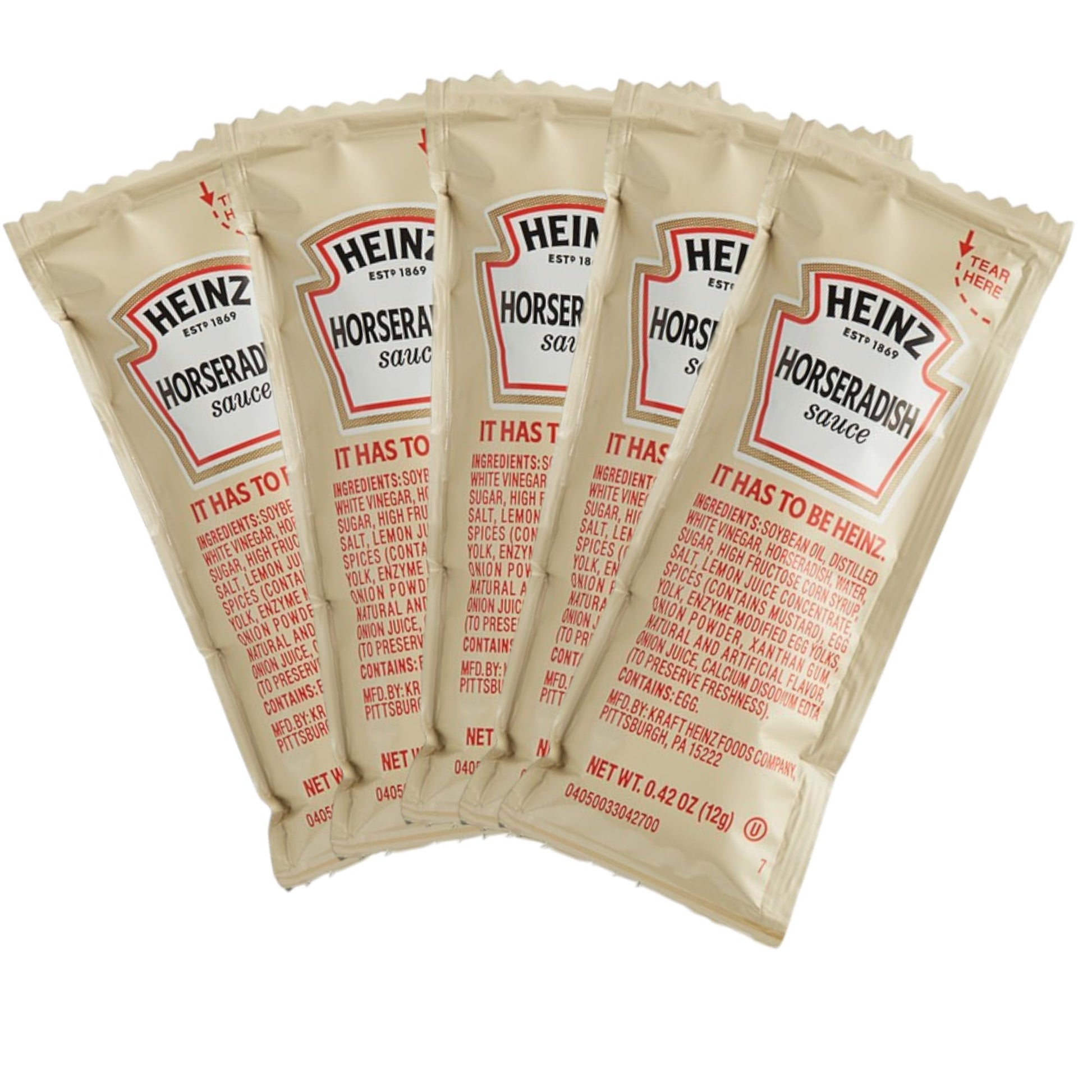 Horseradish Packets Condiment, Single Serve Packets, Heinz 12 Gram, 25 pcs.