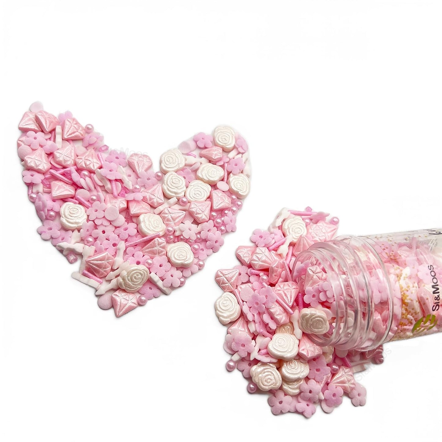 Se Si&Moos Edible Flowers For Cake Decorating Edible Pink Diamond Sprinkles Pink Flowers Sprinkles Pink Rose Sprinkles Flower Sp