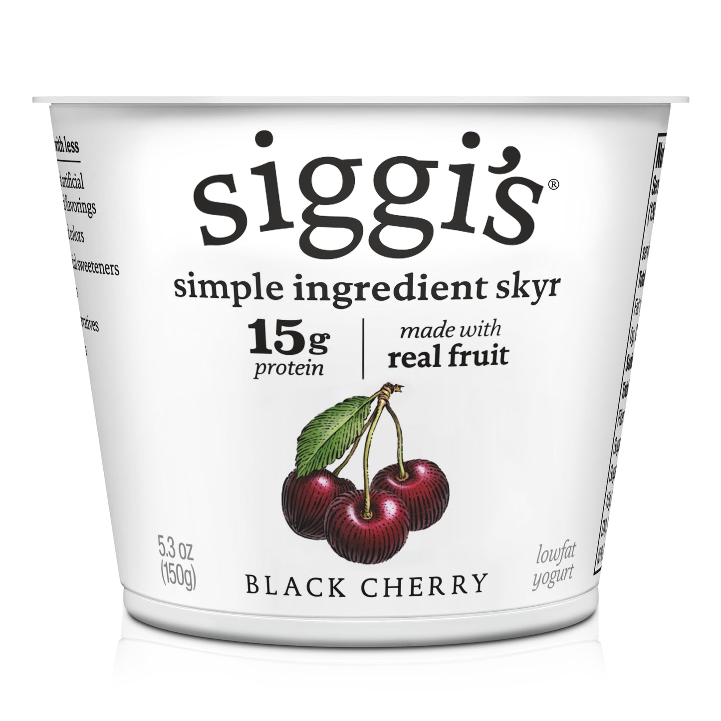 siggis 2% Icelandic Strained Lowfat Yogurt, Black Cherry, 5.3 oz., Single Serve Cup
