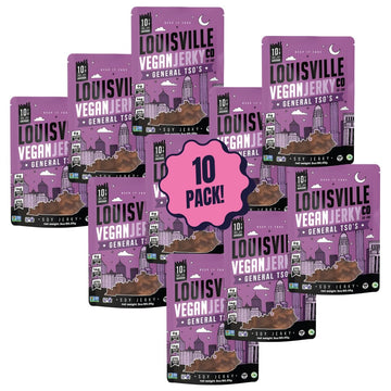 Louisville Vegan Jerky - General Tsos Vegan and Vegetarian Meat - Lip-Smacking Vegan-Friendly & Vegetarian Jerky - Non-GMO 14 Gr