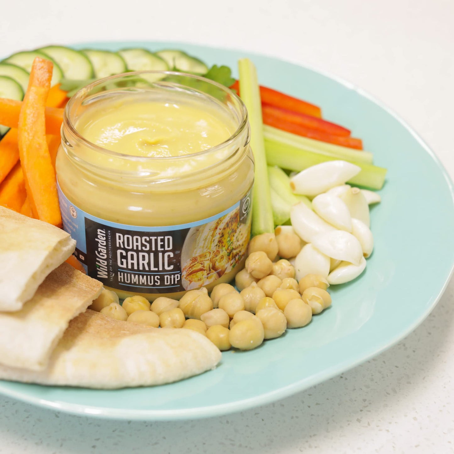 Wild Garden Roasted Garlic Hummus Dip Salad Dressings Dips And Sauce No Additives No Preservatives10.7 Oz
