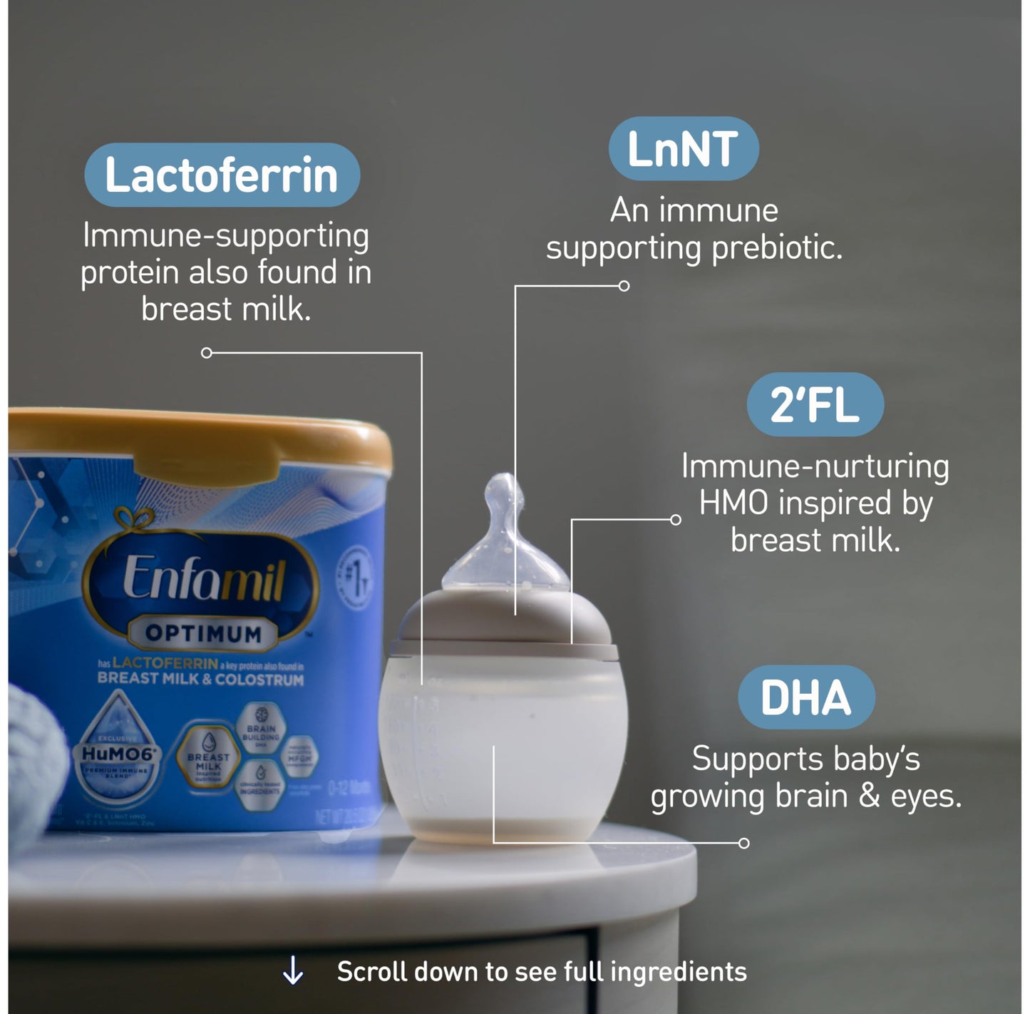 Enfamil Enspire Baby Formula With Immune-Supporting Lactoferrin, Brain Building Dha, 5 Nutrient Benefits In 1 Formula, Our Close