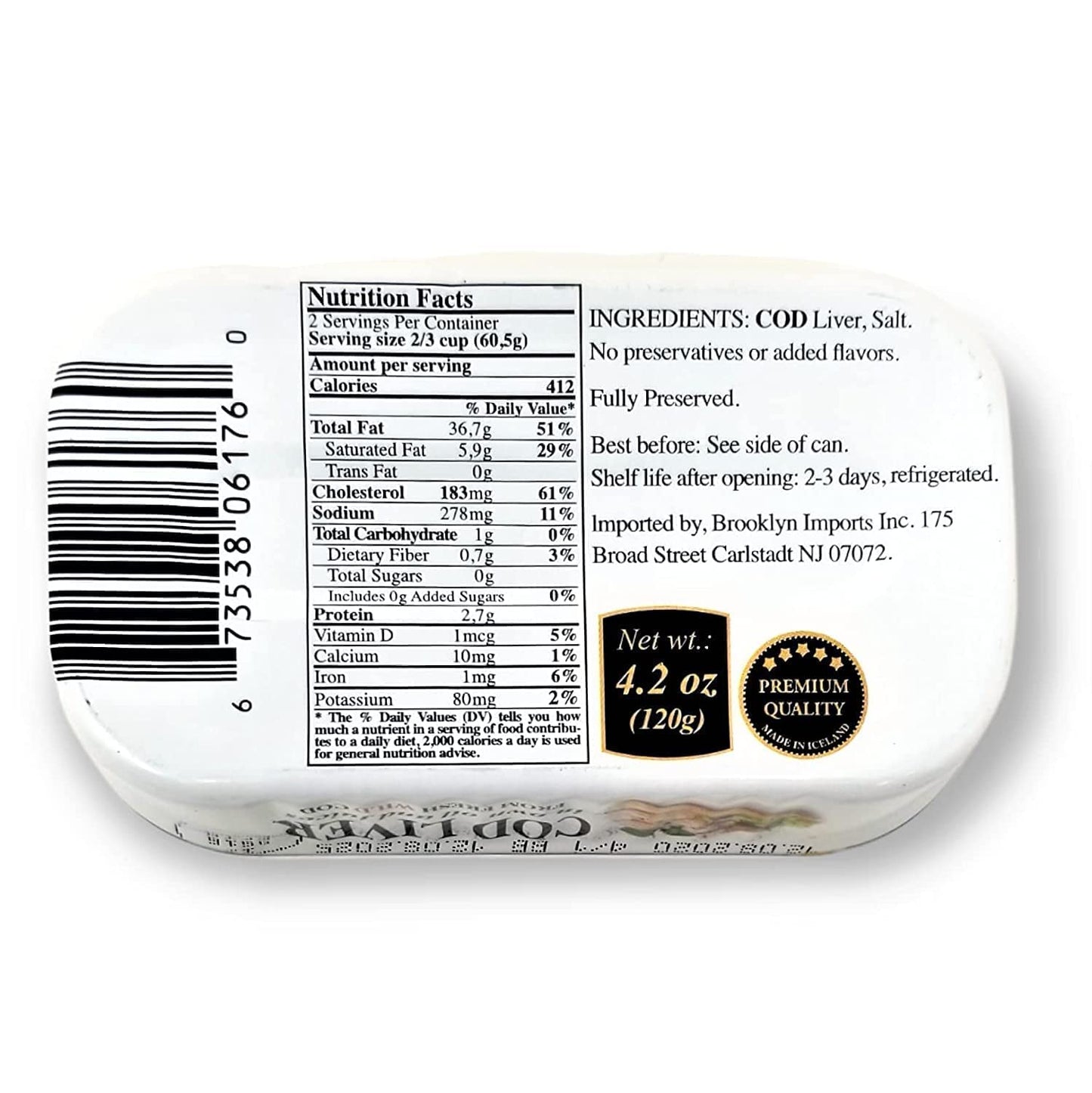 Belveder Wild Cod Liver 120G Can From Iceland Pack Of 12