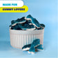 CRAZYOUTLET Blue Sharks Gummy Candy - Blue Raspberry Shark Gummies - Large 2 Pound Bulk Bag
