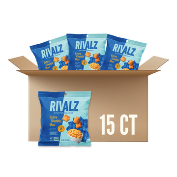 Rivalz Stuffed Snacks - 1.0 Oz Bags (Extra Chedda' Mac) - Delicious & Nutritious Veggie Snack Bites - Vegan, Gluten Free, & Non-