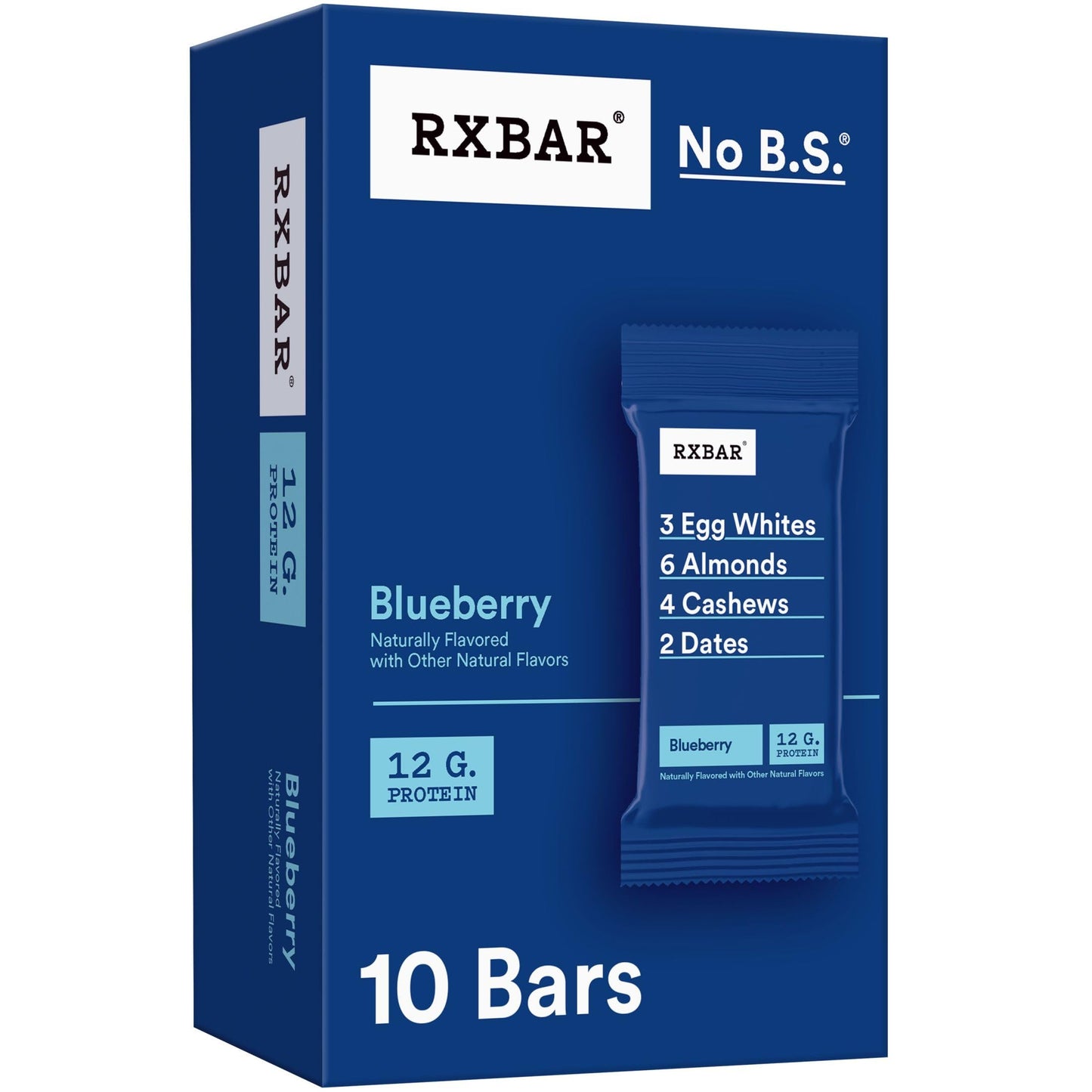 Rxbar Protein Bars, Protein Snack, Snack Bars, Blueberry, 18.3Oz Box (10 Bars)