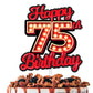 Happy 75th Birthday Cake Topper Fluorescent Flashing Night Out Hen Movie Nightclub Theme Decor Supplies Woman Man Happy Birthday