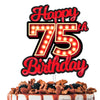 Happy 75th Birthday Cake Topper Fluorescent Flashing Night Out Hen Movie Nightclub Theme Decor Supplies Woman Man Happy Birthday