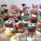 Graduation Cupcake Toppers 2024 Red, Glitter Class Of 2024 Cupcake Toppers Supplies, Class Of 2024 Congrats Grad Cap Diploma Cup