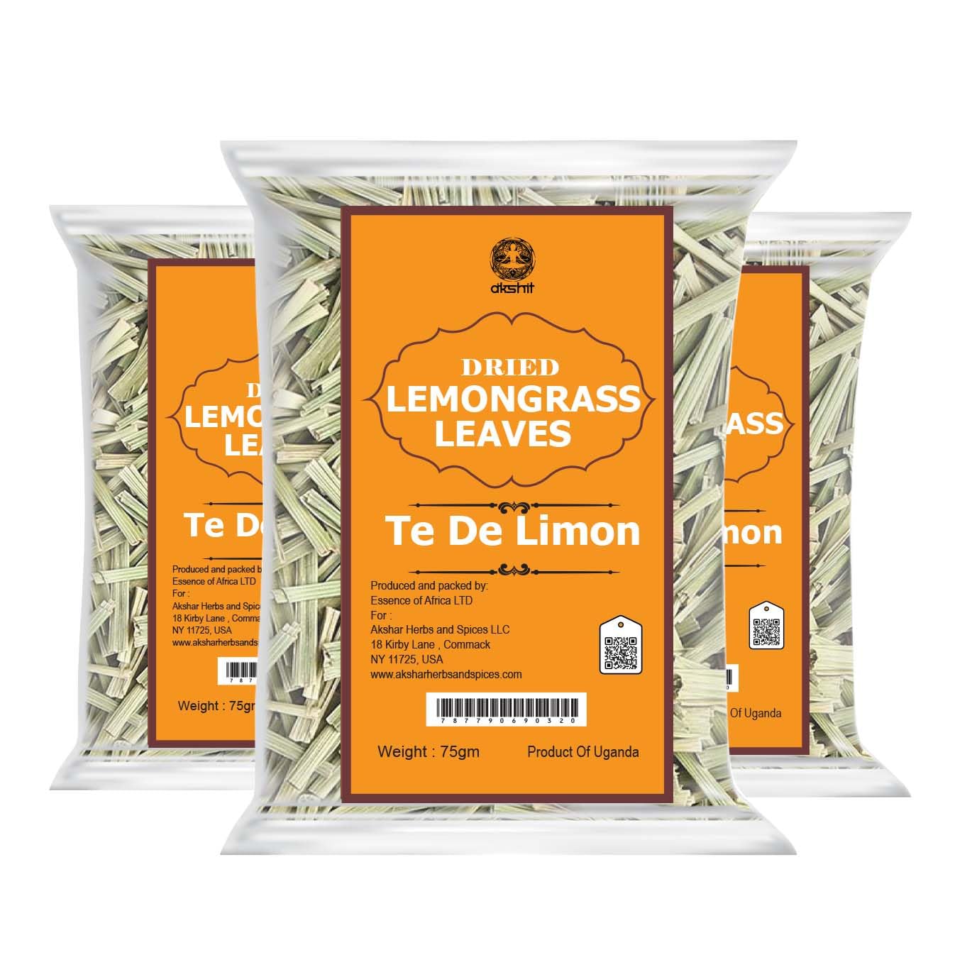 Akshit Organic Dried Lemongrass Tea, Caffeine-Free, Gluten-Free, 2.6 Ounce (Pack of 3)