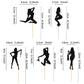 Ercadio 25 Pack Hot Woman Dancers Cupcake Toppers Black Glitter Dancers Cupcake Picks Music Dancer Theme Cupcake Picks Music The
