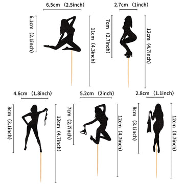 Ercadio 25 Pack Hot Woman Dancers Cupcake Toppers Black Glitter Dancers Cupcake Picks Music Dancer Theme Cupcake Picks Music The