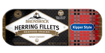 Brunswick Boneless Kipper Style Herring Fillets, Gluten Free, Keto Friendly, 3.53 oz Can