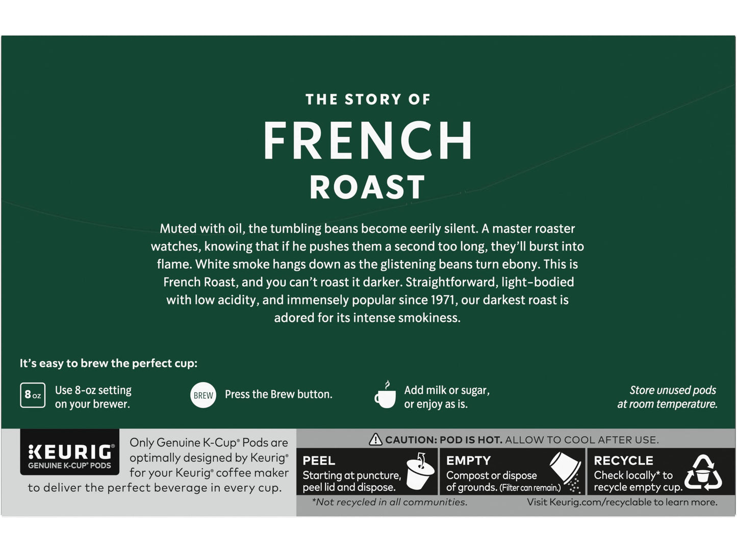 Starbucks K-Cup Pods, French Roast Dark Roast Coffee, 10 Count (Pack of 2)