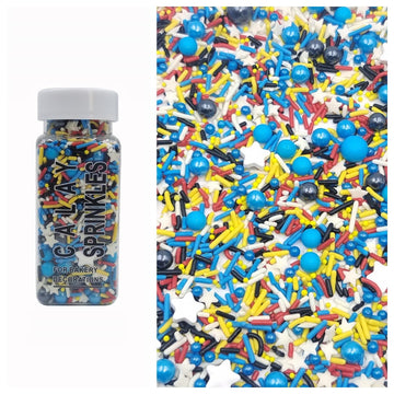 Sentovac Cake Sprinkles for Decorating | Edible Sprinkles for Cake Cupcake Topper Decorations | 1 Bottle 3.53oz/ 100g Blue White
