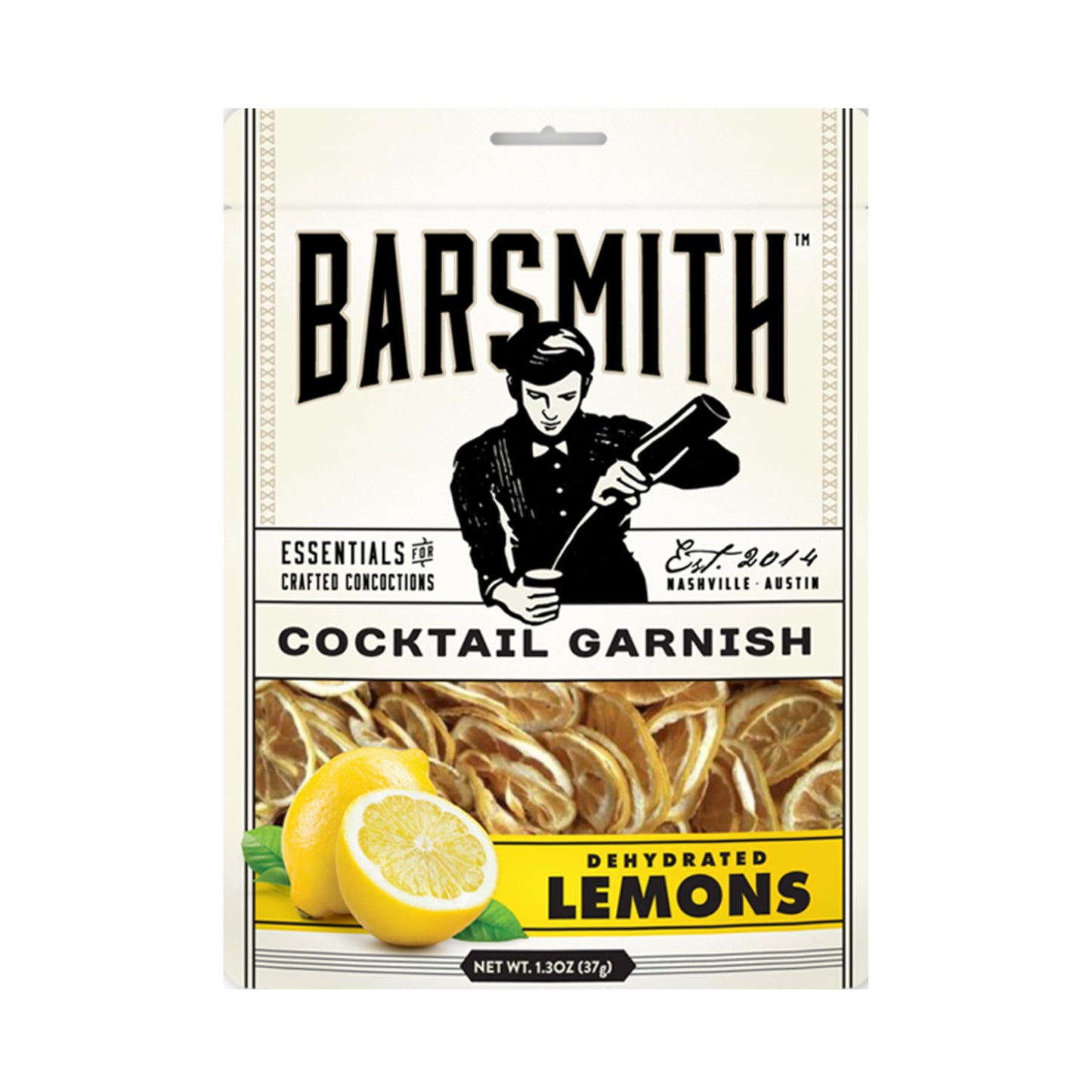 Barsmith Dehydrated Lemons - Dried Citrus Garnish - 1.3oz Pack of 1