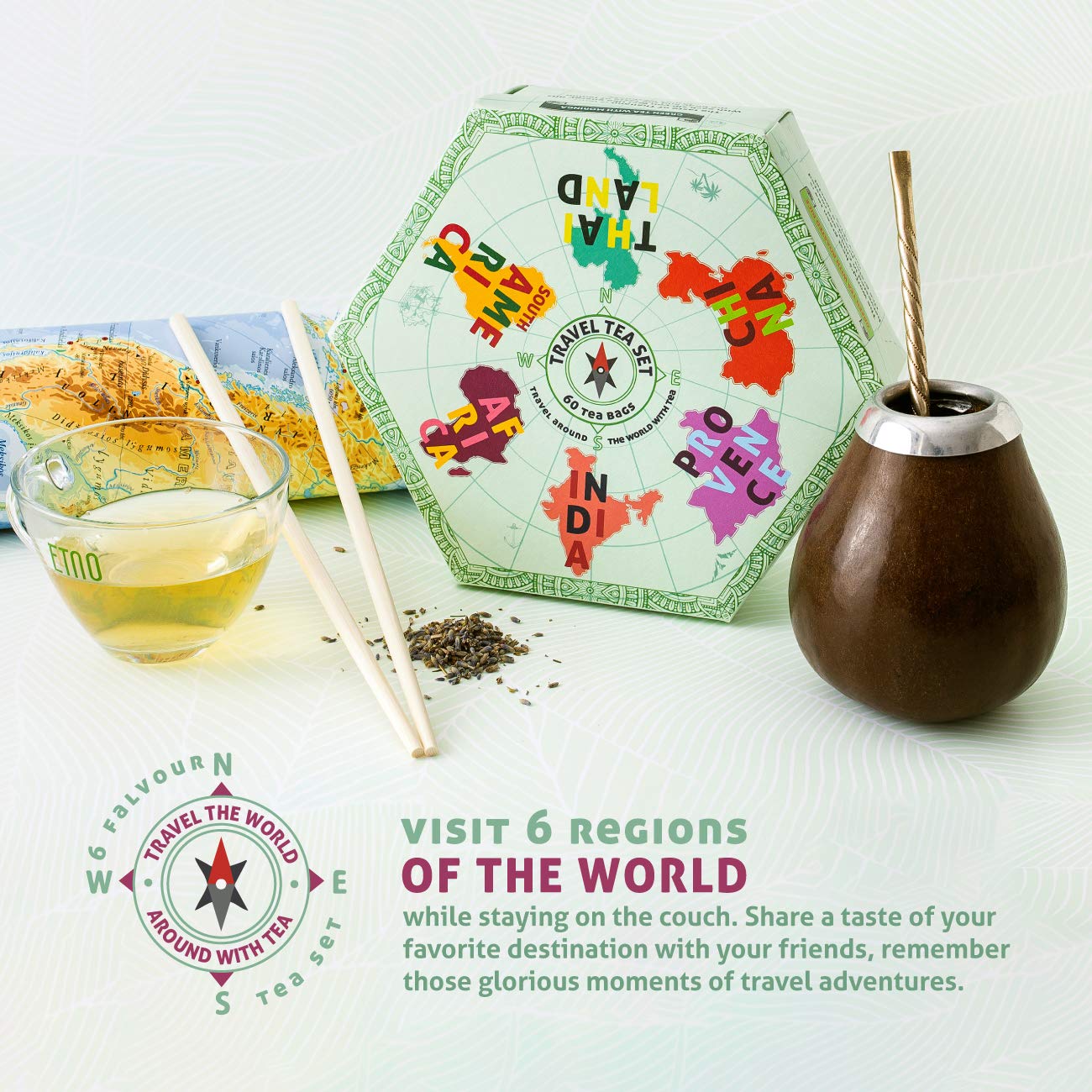Acorus Travel Tea Set | Round-The-World Trip Of Your Dreams With Selection Of Teas You Have Never Tasted Before | Assorted Tea G