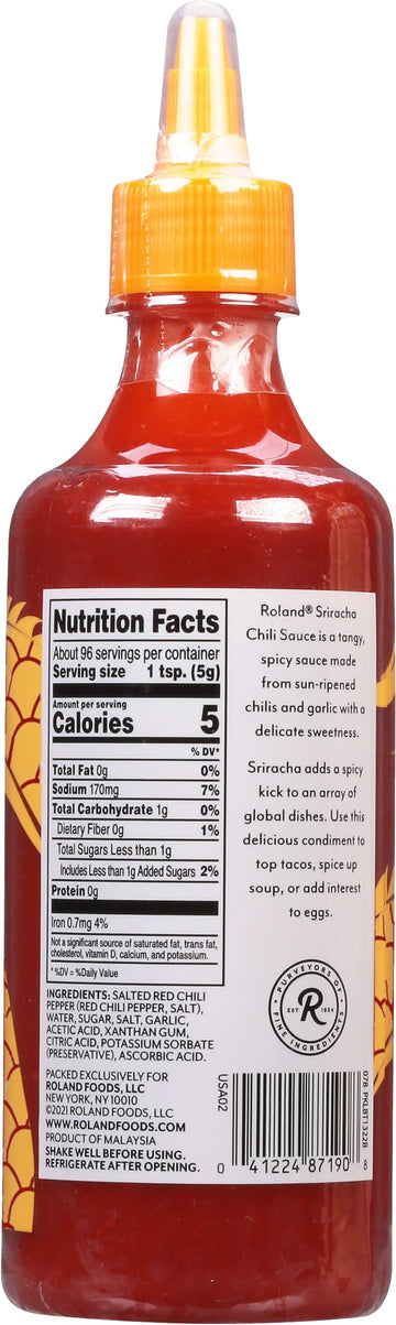 Roland Foods Sriracha Chili Sauce, 17 oz, Pack of 1, Spicy Flavor