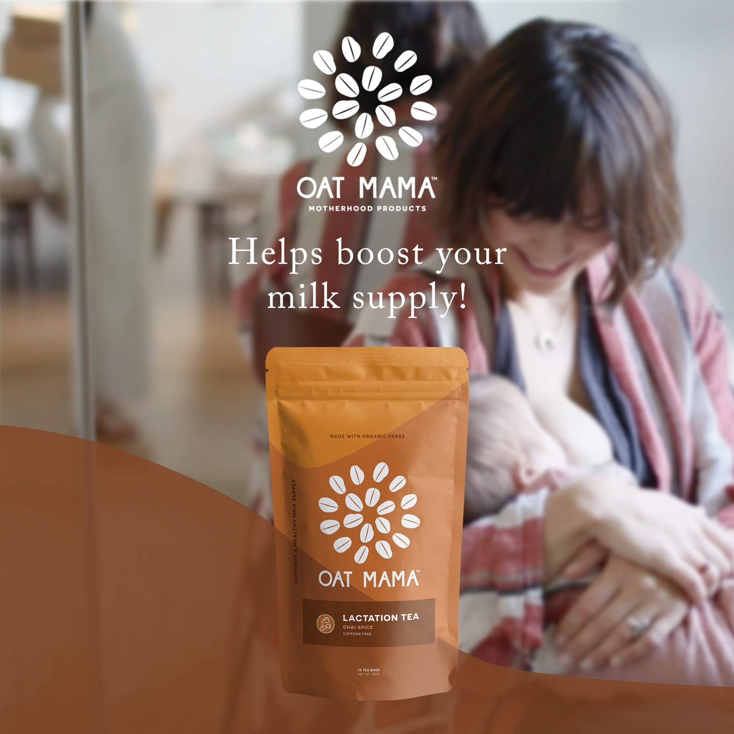 Oat Mama Lactation Tea: Chai Spice, Breastfeeding Support For New Moms, Organic Herbs To Help Increase Milk Supply, Women-Owned,