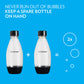 SodaStream 0.5L Twin Pack Dishwasher Safe Slim Bottle (Black)