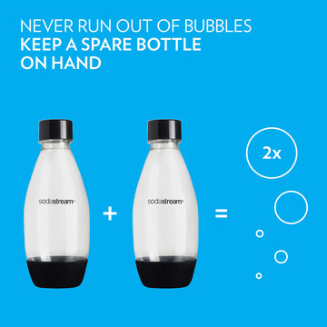 SodaStream 0.5L Twin Pack Dishwasher Safe Slim Bottle (Black)