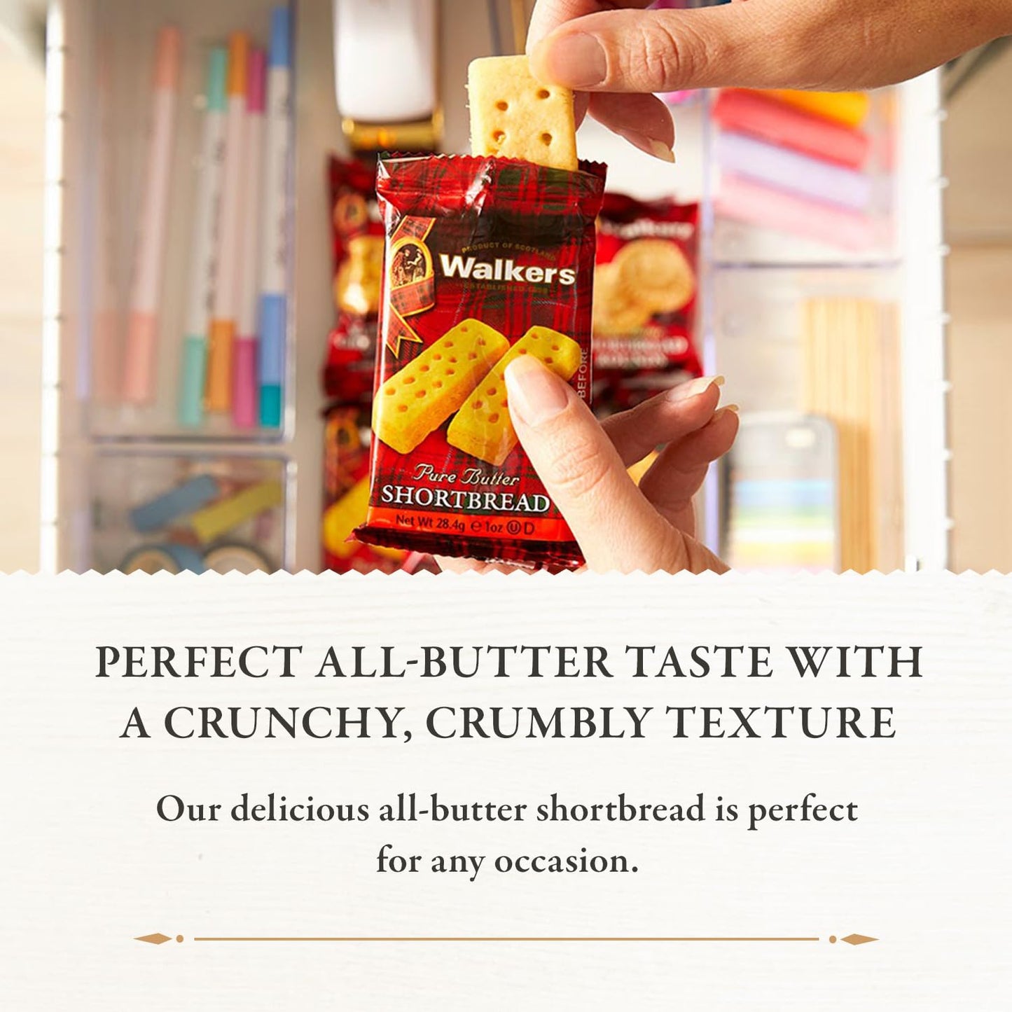 Walker'S Shortbread Fingers, Pure Butter Shortbread Cookies, 1 Oz Snack Packs (Pack Of 150)