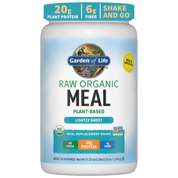 Garden of Life Vegan Protein Powder - Organic Meal Replacement Shake - Lightly Sweet - 2.35 lb - Pea Protein, Greens, Dairy Free
