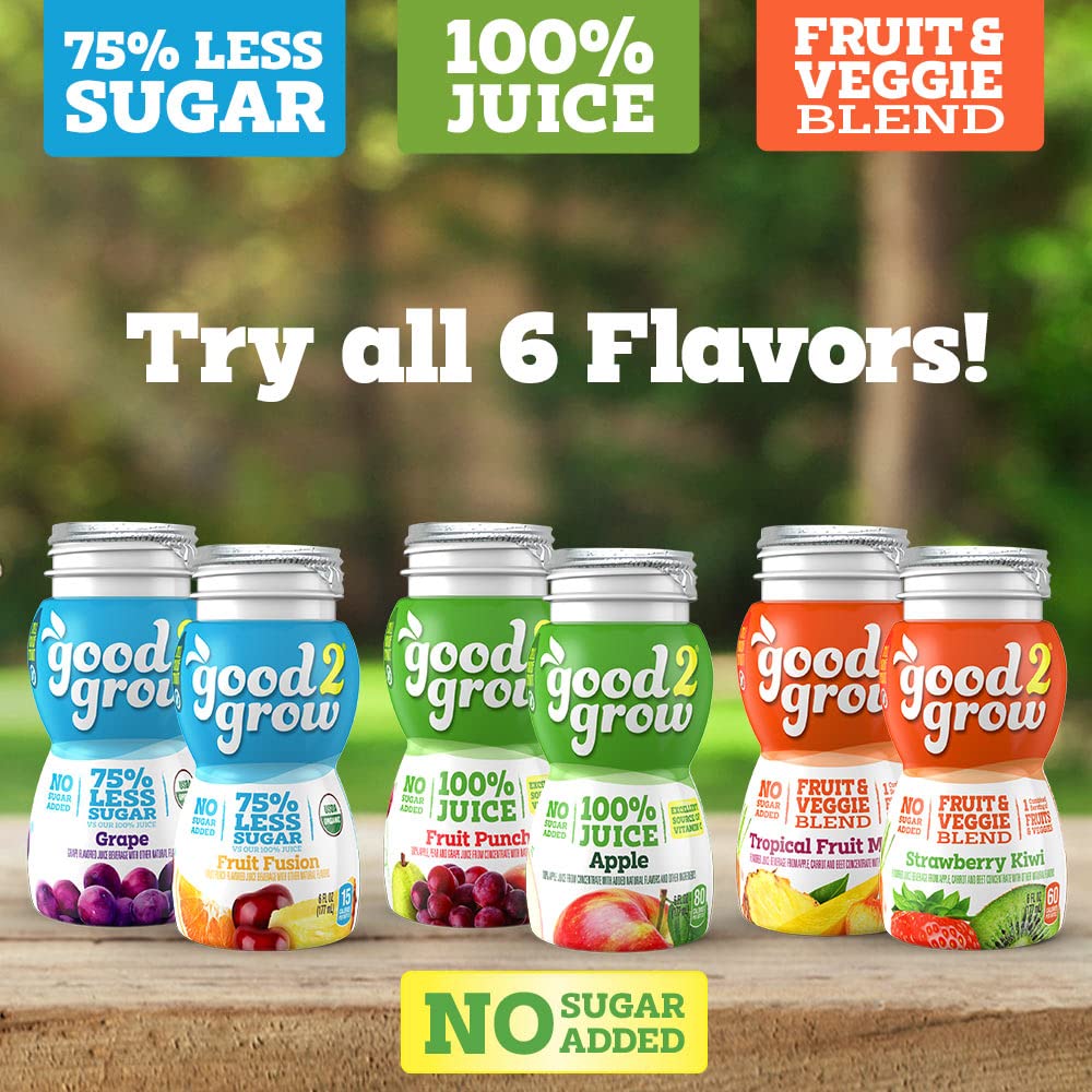 good2grow 100% Fruit Punch Juice 24-pack of 6-Ounce BPA-Free Juice Bottles, Non-GMO with No Added Sugar and an Excellent Daily S