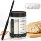 77L Sourdough Starter Jar Kit with Date Marker, Thermometer, Food-Grade Scraper, Cloth Cover, Acacia Wood Lid, 35 oz, Transparent