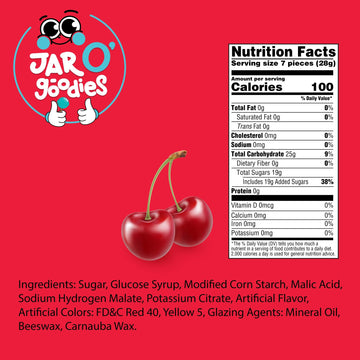 Jar O Goodies - Holiday  , Christmas Stocking Stuffers, Cherry Sours Red Candy Balls Gift Set, Original Chewy Candies (12 Ounce, 1 Pack) Party Favor - Gluten & Nut Free, Kosher Parve