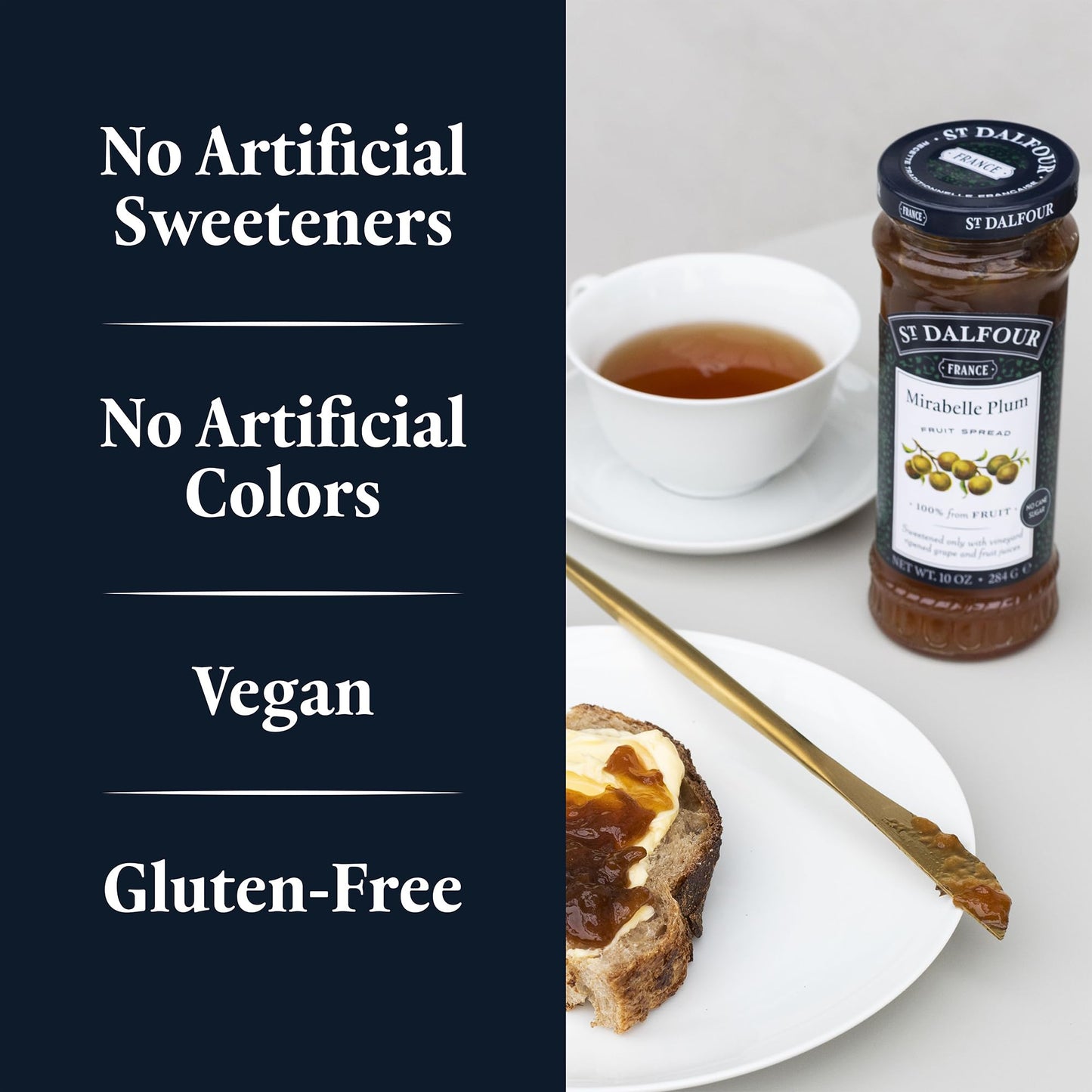 St. Dalfour Mirabelle Plum Fruit Spread - 10Oz - 100% From Fruit, No Artificial Ingredients, Non-Gmo, No Cane Sugars, All Natura